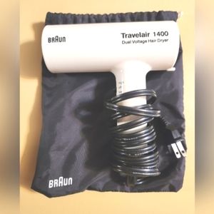 Braun Travelair 1400 Dual Voltage Hair Dryer With Carry Case